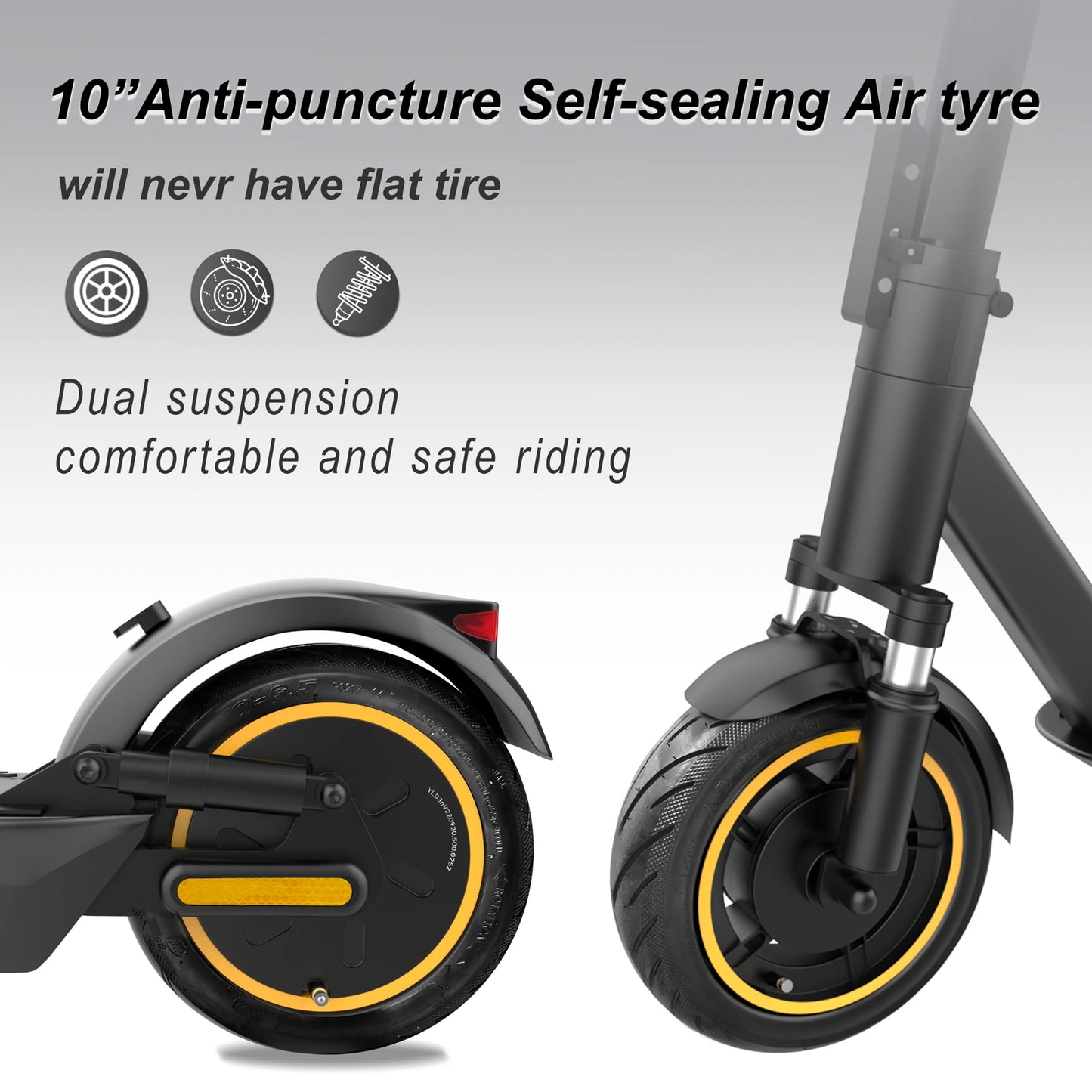 AOVOPRO ESMax 45KM Electric Scooter 35KM/H Fast Speed 1000W Peak Power 10 Inch Anti-puncture Air Tire 14.5AH Folding E-scooter